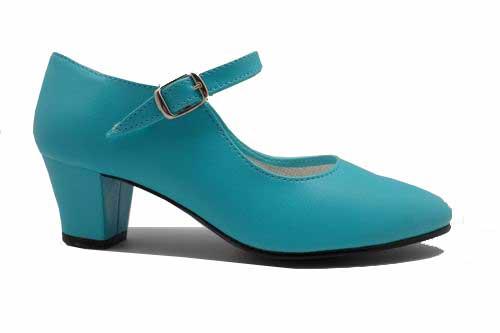 Zapatos baratos baile flamenco color turquesa